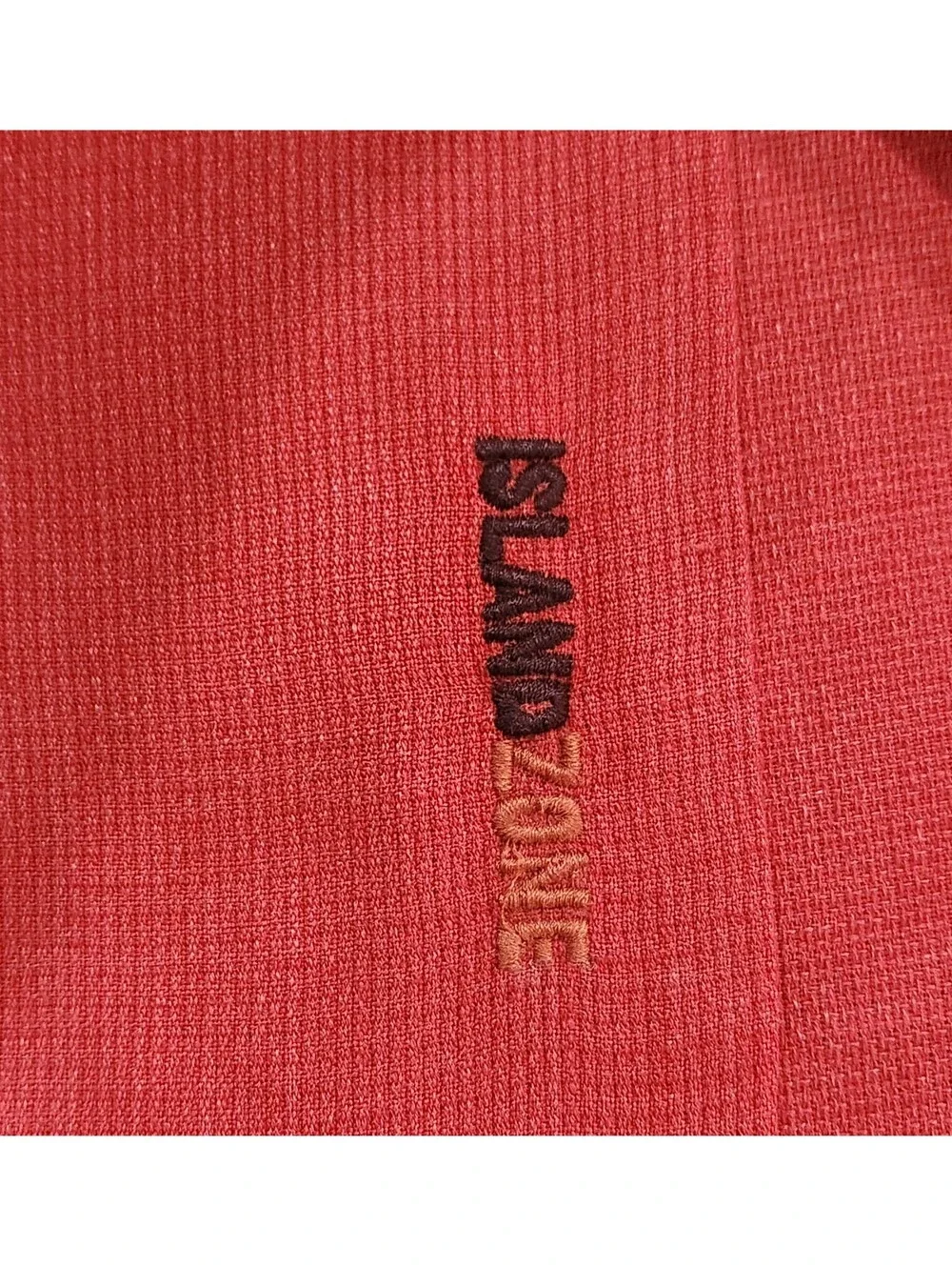 Tommy Bahama IslandZone Mens XL Red Silk Blend Textured Short Sleeve Camp Shirt